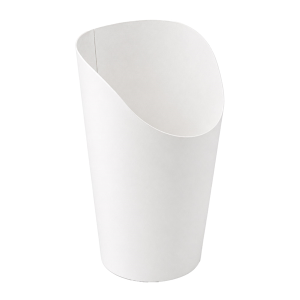 GOBELETS À FRITES OUVERTS  16 OZ - 480 ML 250 + 20 PE G/M2 Ø8,5x13,5/9,5 CM BLANC CARTON (1000 UNITÉ)