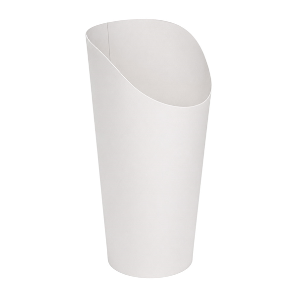 GOBELETS À FRITES OUVERTS  22 OZ - 660 ML 250 + 20 PE G/M2 Ø8,5x18/14 CM BLANC CARTON (1000 UNITÉ)