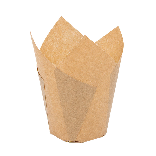 MUFFIN CUPS TULIP  40 G/M2 Ø 5x5,5/8 CM NATUREL PARCH.INGRAISSABLE (1000 UNITÉ)