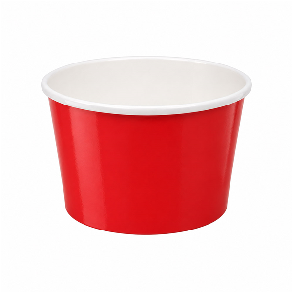 POTS À GLACES  120 ML 210 + 18PE G/M2 Ø 7,7x4,7 CM ROUGE CARTON (2000 UNITÉ)