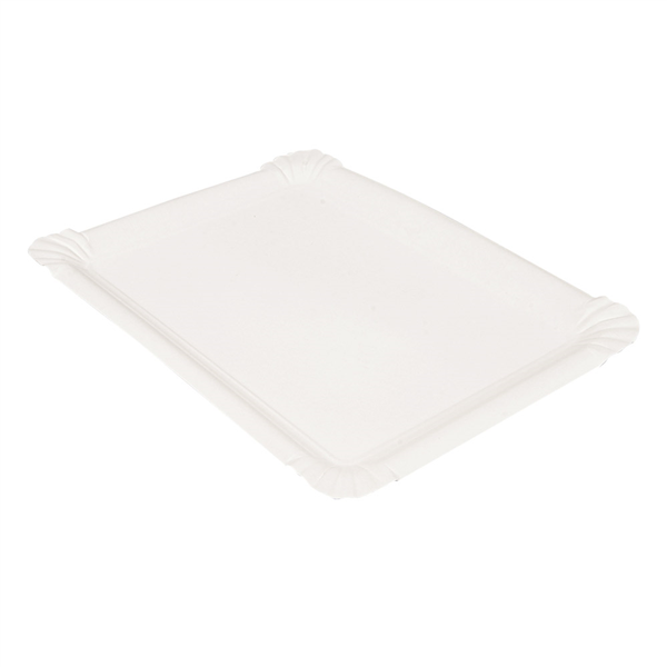 PLATEAUX PÂTISSERIE - MOYENS  340 G/M2 25x17,5 CM BLANC CARTON (250 UNITÉ) - Garcia de Pou