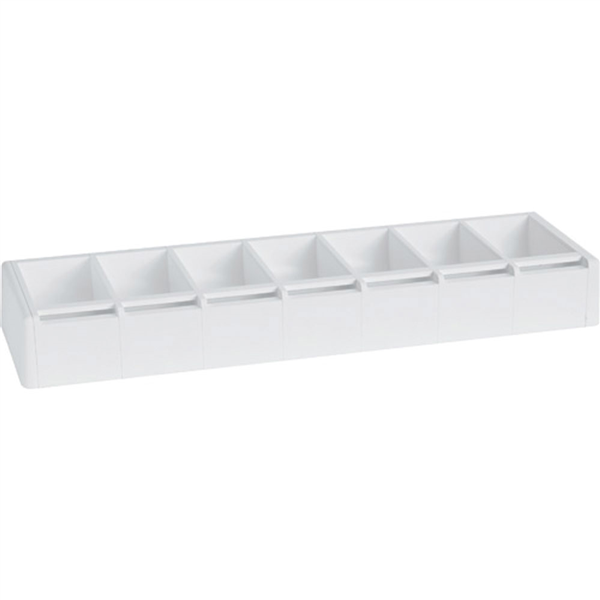 DISTRIBUTEUR POUR ÉTIQUETTES 7,5x5 CM  68,75x20x7,6 CM BLANC ABS (1 UNITÉ) - Garcia de Pou