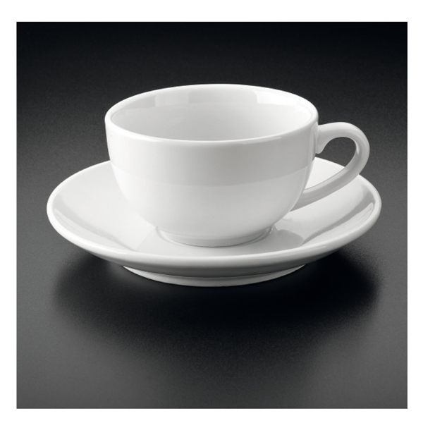 TASSES CAFÉ AU LAIT + COUPELLE 250 ML 8,5x7 CM BLANC PORCELAINE (24 UNITÉ) - Garcia de Pou