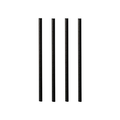  Pailles pour cocktail, papier Ø 7 mm · 10 cm noir