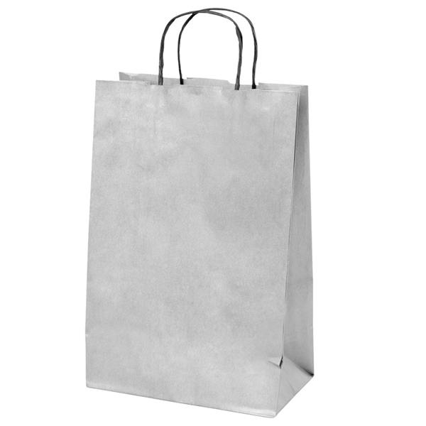 SACS SOS AVEC ANSES 2 BOUTEILLES  100 G/M2 18+10x39 CM ARGENTE KRAFT (250 UNITÉ) - Garcia de Pou