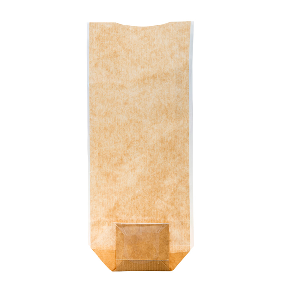 SACHETS AVEC BASE ET FENÊTRE PP  10x22 CM NATUREL KRAFT (100 UNITÉ) - Garcia de Pou