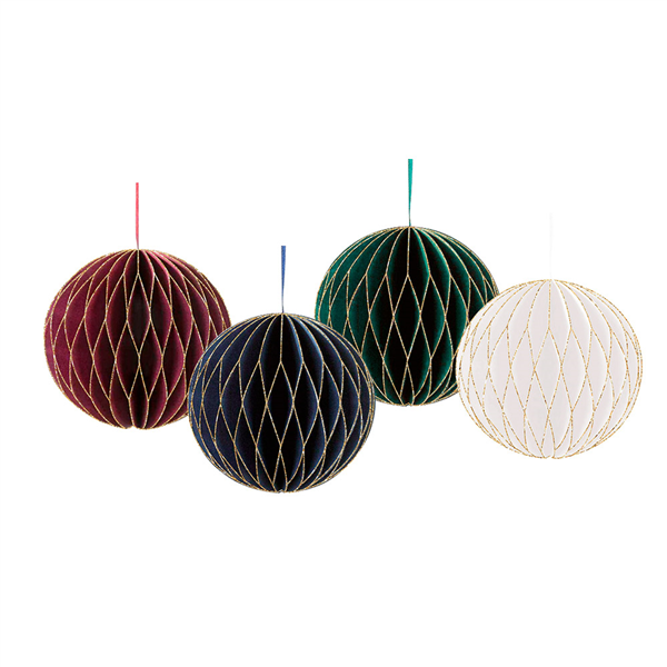 KIT DE DÉCORATION BALLES  120 G/M2 9 CM ASSORTI PAPIER (12 UNITÉ)