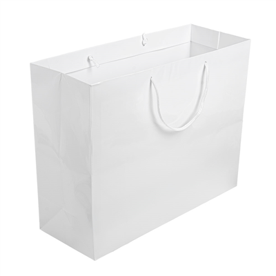 SAC BOUTIQUE ANSES CORDON  150 G/M2 40+15x32 CM BLANC CELLULOSE (100 UNITÉ)