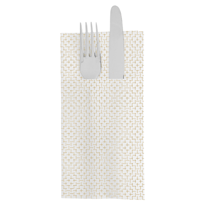 SERVIETTES KANGOUROU "ELEGANCE" 55 G/M2 40x40 CM BLANC AIRLAID (700 UNITÉ)