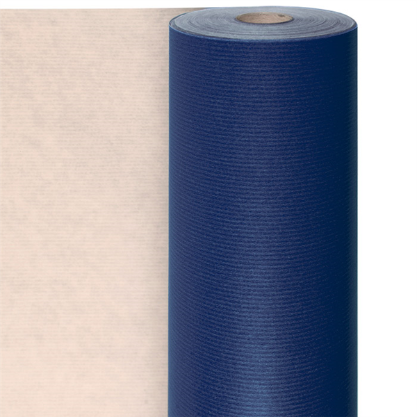 PAPIER CADEAU 100 M.  60 G 70 CM BLEU KRAFT VERGÉ (1 UNITÉ) - Garcia de Pou