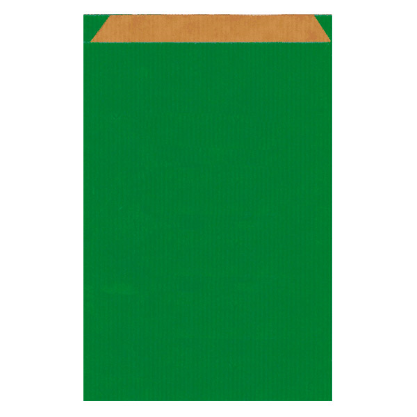 SACHETS PLATS  60 G/M2 26+9x38 CM VERT KRAFT VERGÉ (250 UNITÉ) - Garcia de Pou