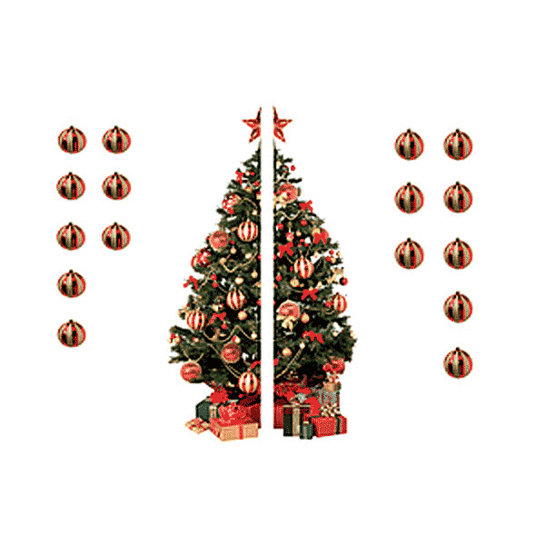 FIGURE ELECTROSTATIQUE "SAPIN"  15+15x60 CM ASSORTI PVC (1 UNITÉ) - Garcia de Pou