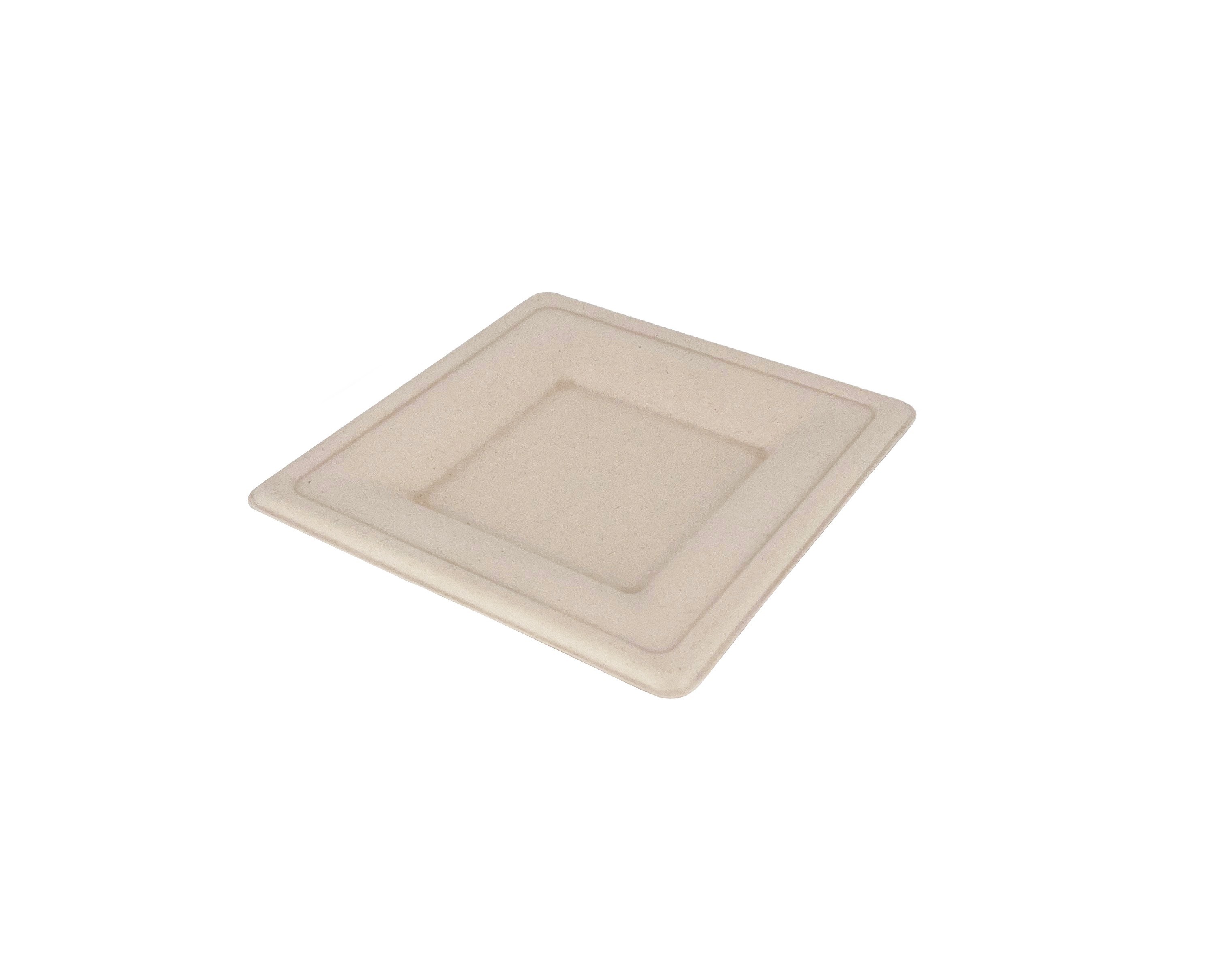 Assiette carré 16cm en pulpe de canne