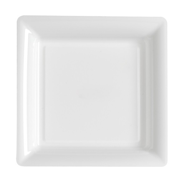 Assiette plastique carré 24cm réutilisable