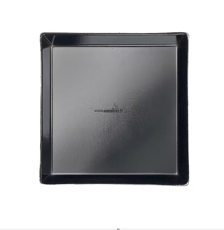 Assiette Quartz Noire en pulpe de canne laminée 9x9cm 
