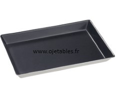 Assiette quartz Noire en pulpe de canne (laminée) 16x10cm