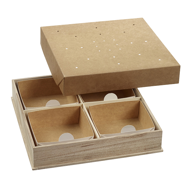 COFFRET EN BOIS "MODULO" 26CM AVEC COUVERCLE