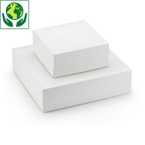 20 pièces - karton à gâteaux en carton - 30x30x8 cm - blanc - karton à  pâtisserie en