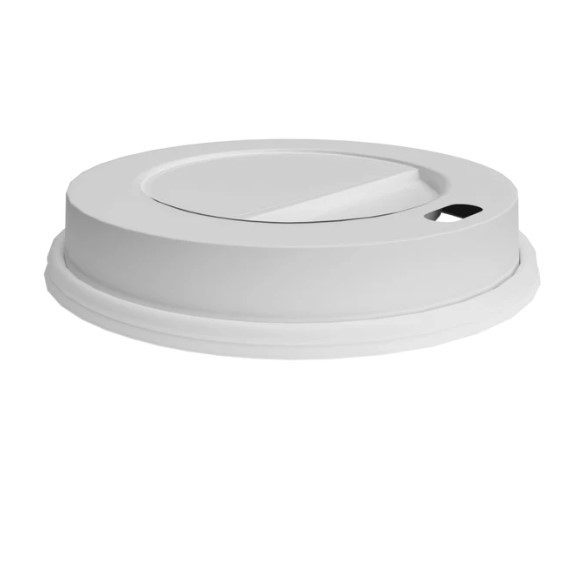 Couvercle blanc en polystyrène pour gobelet personnalisé (4oz, 6oz, 7.5oz, 8oz, 12oz)