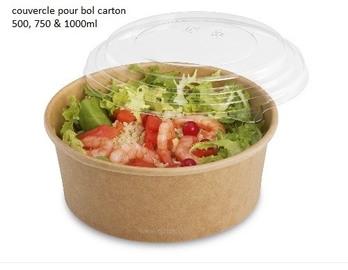 Couvercle froid pour bols carton 500ml & 1000ml noirs