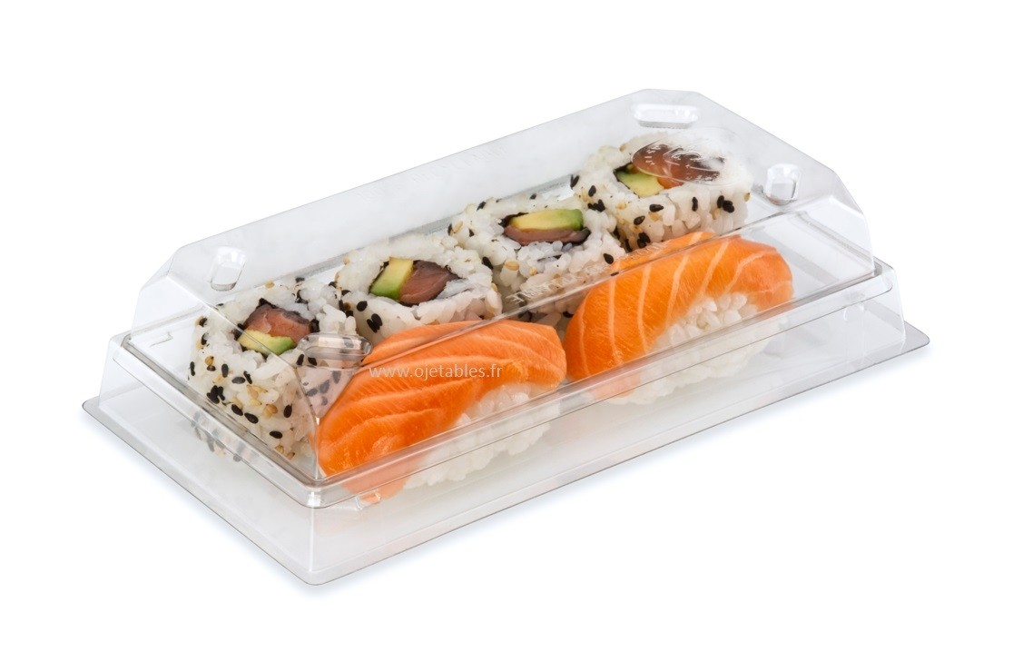 BARQUETTE SUSHIS CRISTAL 140X60 avec couvercle 