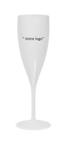 Flute 18cl incassable & réutilisable -PP- Personnalisé en 1 couleur 