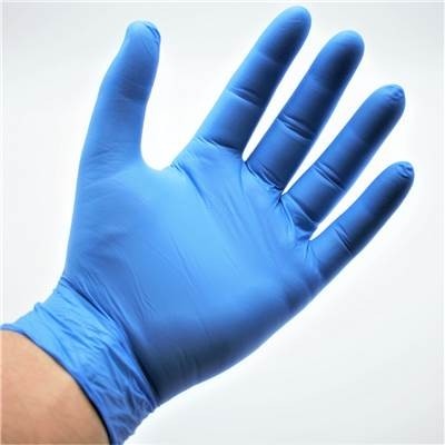 Gants d'examen jetables en nitrile bleu non poudré - Evaflor paris