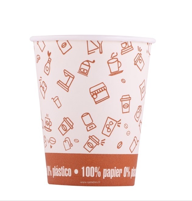 GOBELET CARTON DECOR 25cl -8oz  100% PAPIER