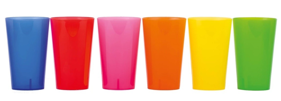 Verre plastique Réutilisable Mixte Couleur 25/33cl