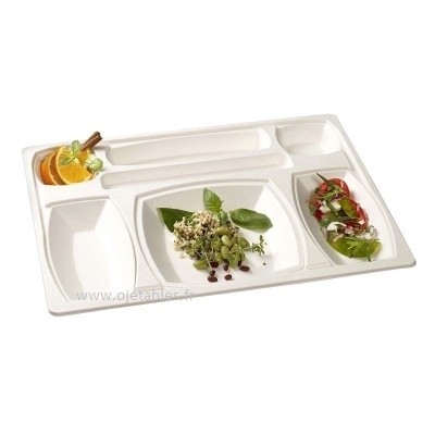 PLATEAU REPAS GALA "BIO" + COUVERLE + ASSIETTES MICRO-ONDABLE