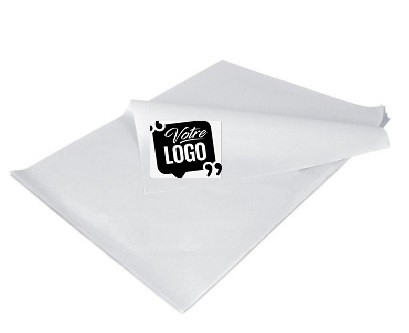 PAPIER ALIMENTAIRE BLANC OU KRAFT "THERMOPLUME" PERSONNALISÉ 35x25cm