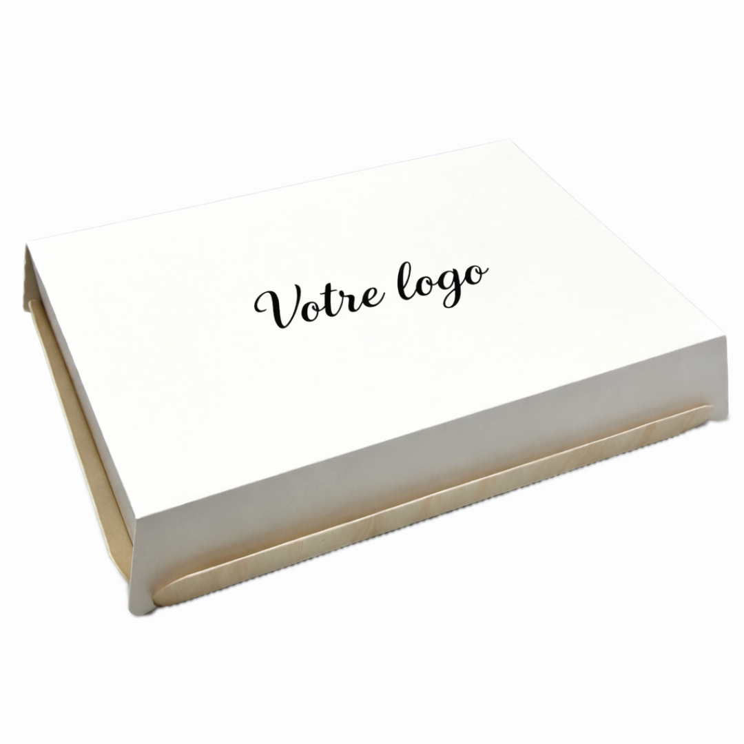 PLATEAU "MADERA" AVEC COUVERCLE 24X24cm PERSONNALISE