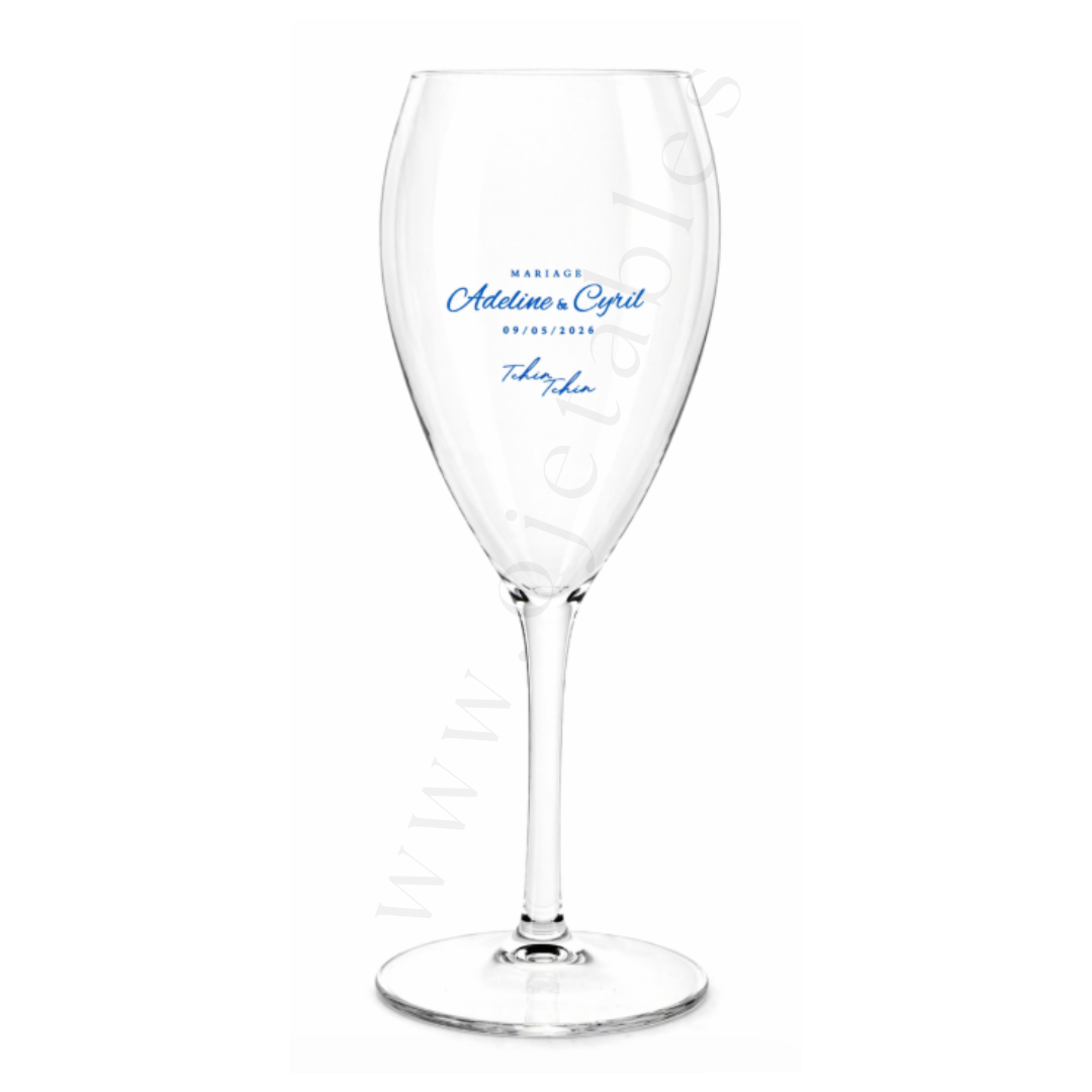 Flute a champagne INCASSABLE & RÉUTILISABLE EN TRITAN 15/17CL - PERSONNALISÉ EN 1 COULEUR