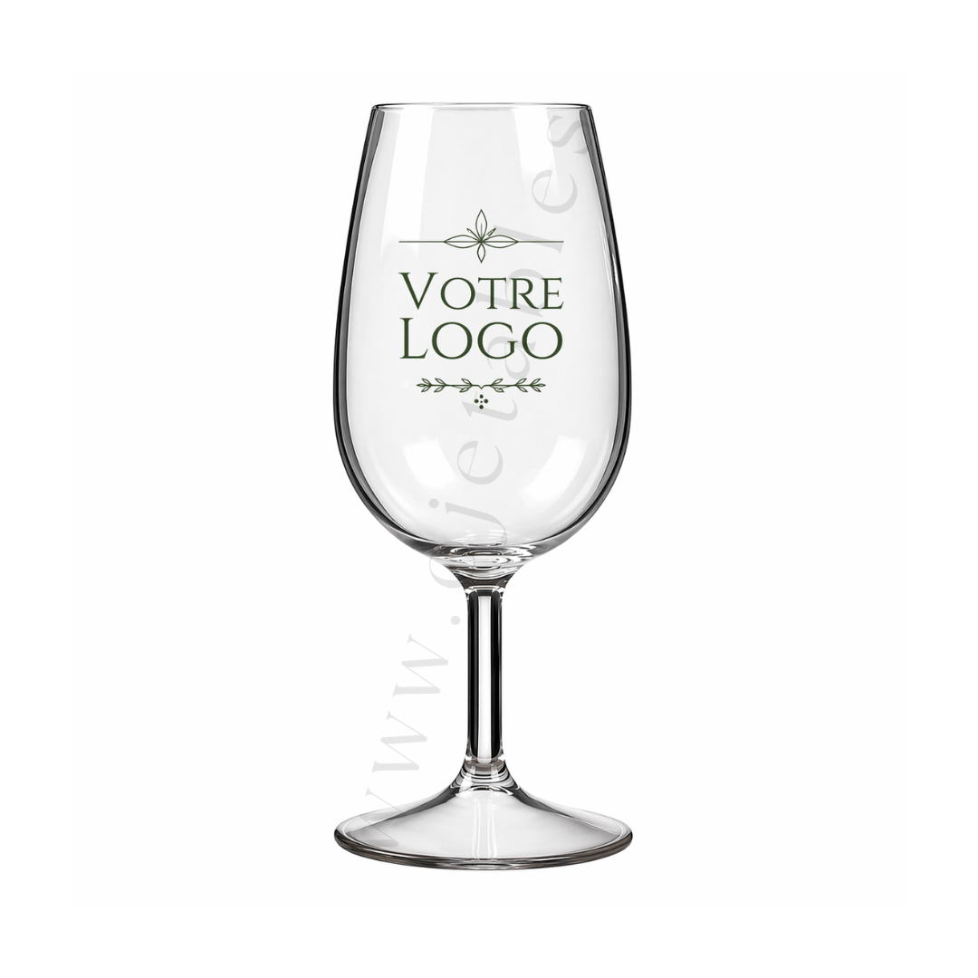 VERRE A PIED "INAO" Incassable & réutilisable en TRITAN 22cl - Personnalisé en 1 couleur