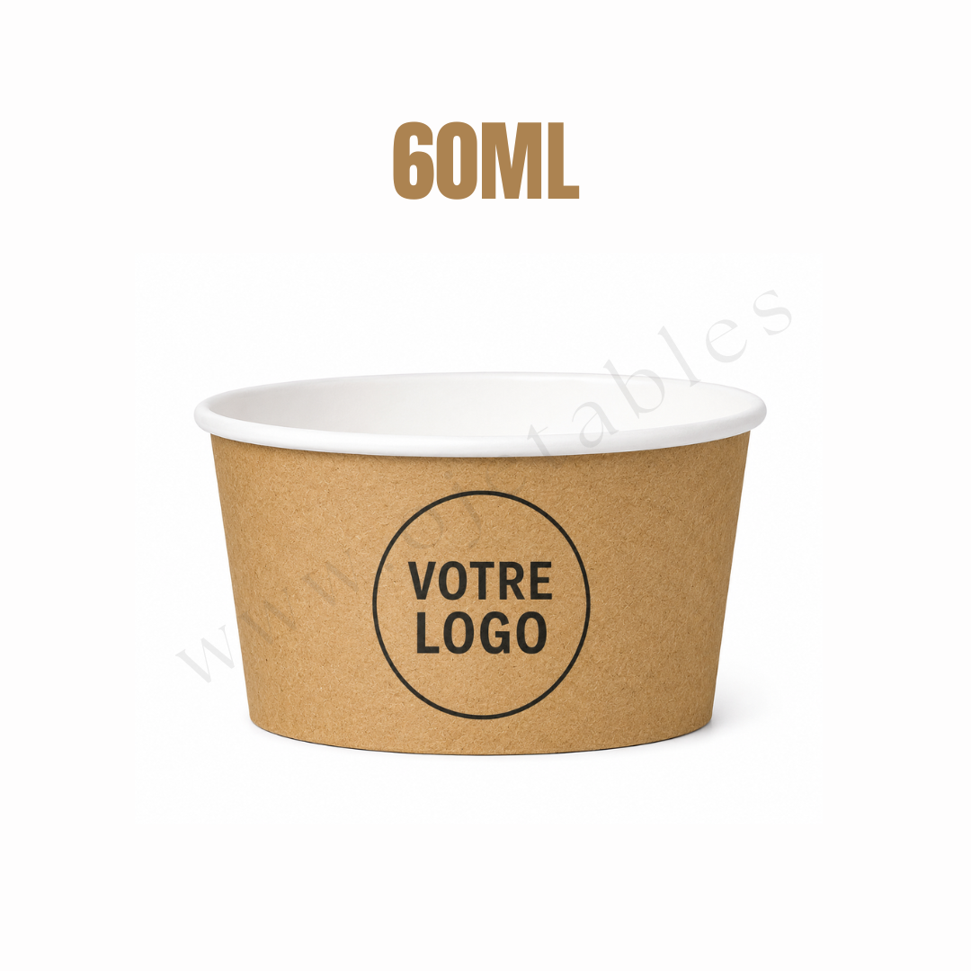 Pot à glace personnalisé Multicouleurs 60cc