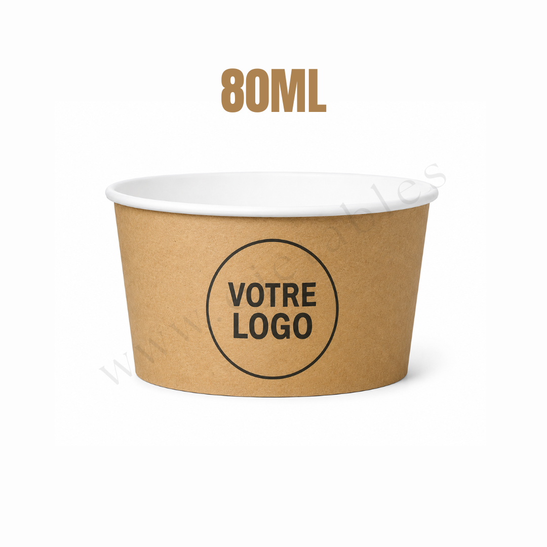 Pot à glace personnalisé Multicouleurs- 80cc
