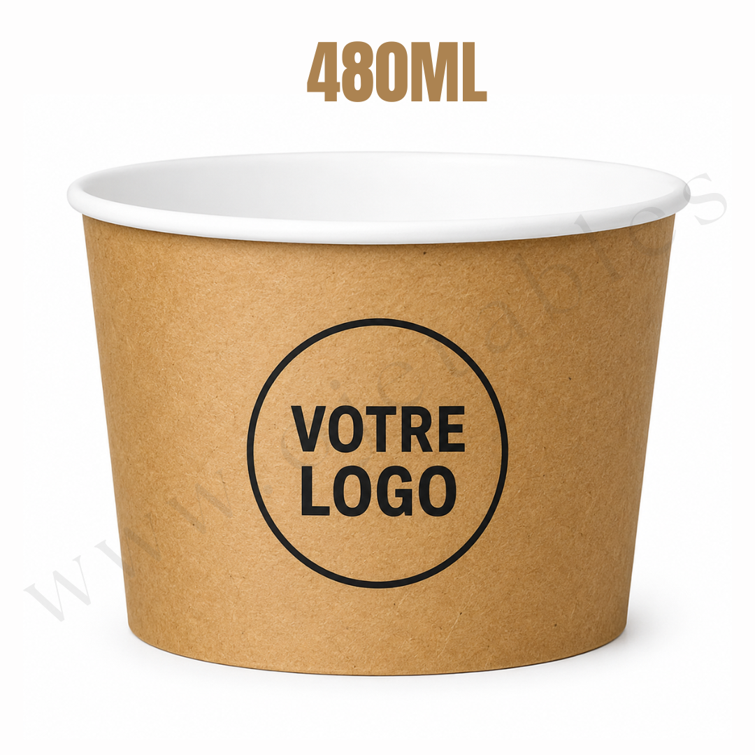 Pot à glace personnalisé Multicouleurs 480cc