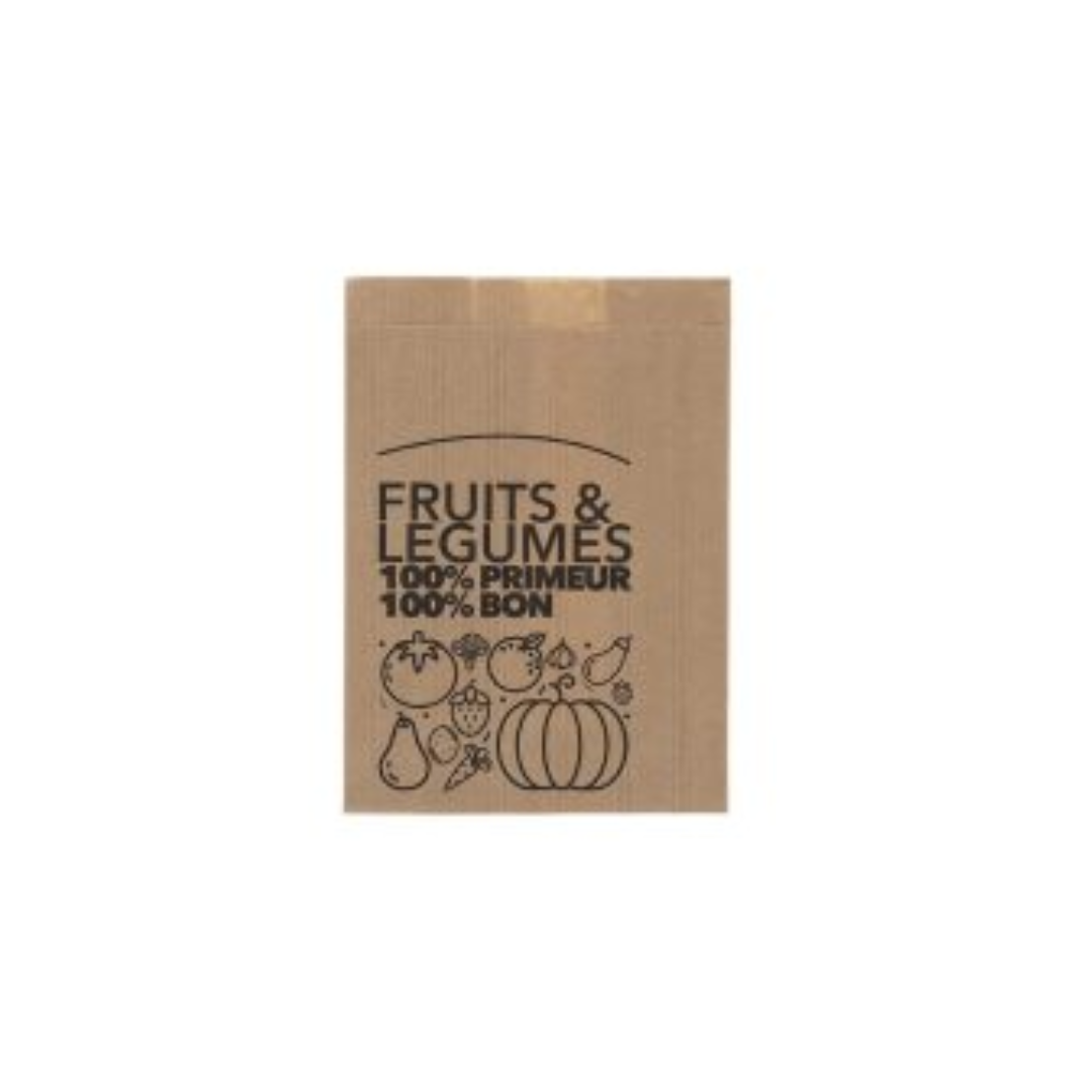 Sac fruits et légumes papier kraft brun 500g - Destockage