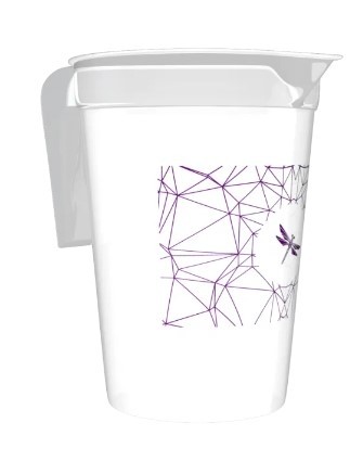 CARAFE PP -1.7 LITRES AVEC BEC VERSEUR AVEC IMPRESSION Multicouleurs comprise