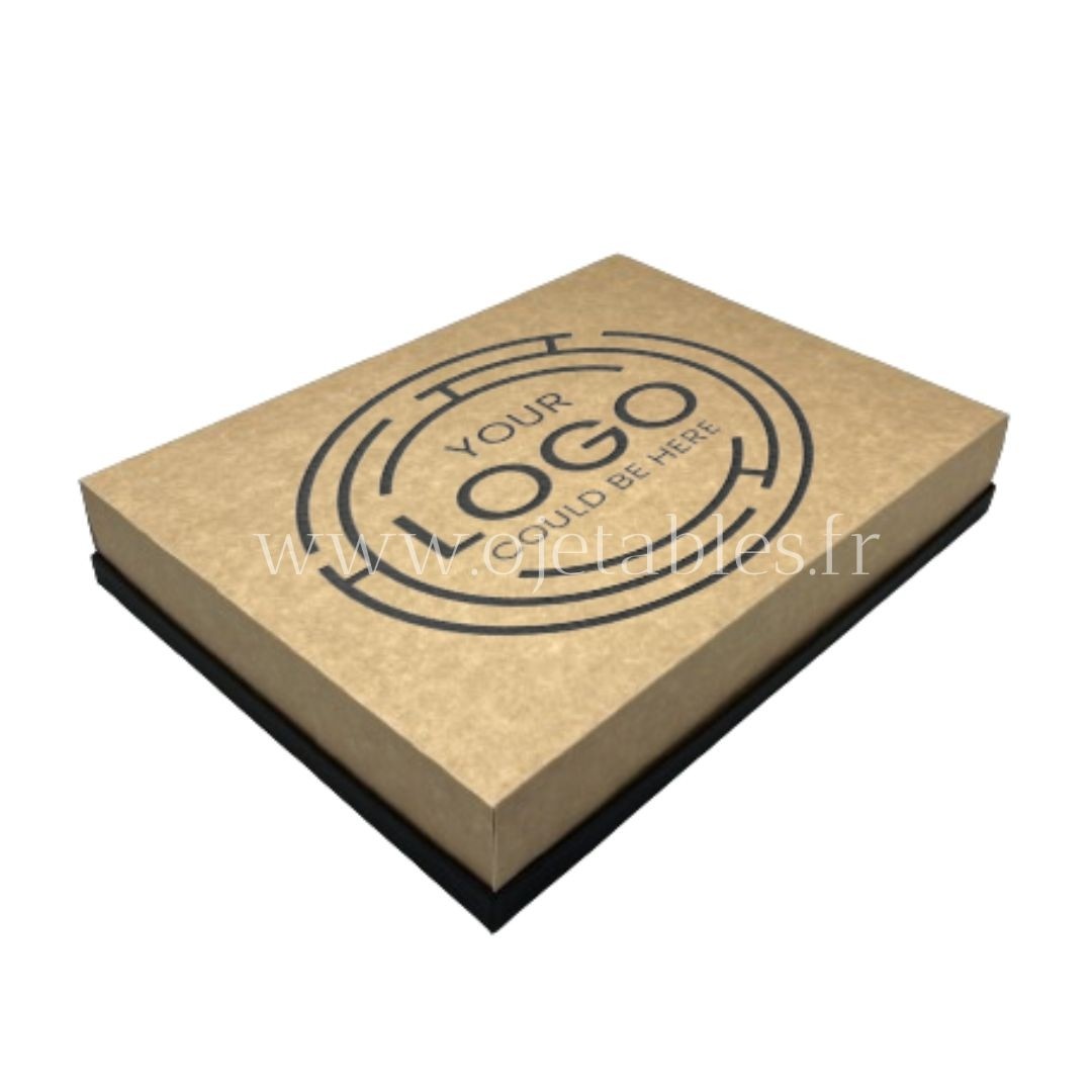 5000 couvercles personnalisé multicouleurs pour plateau carton noir Atlas LUX rigide 27x19