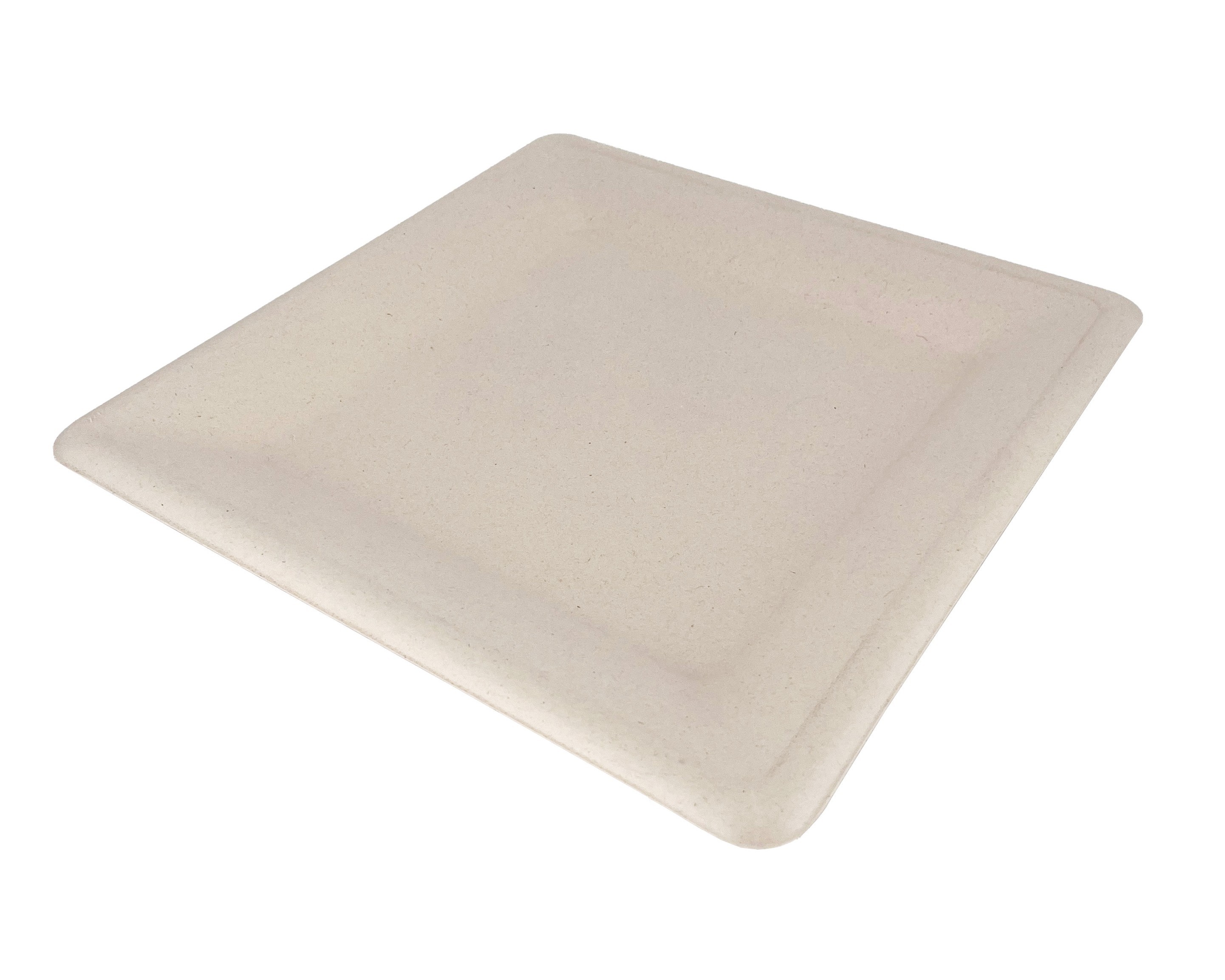 Assiette carrée 26 cm en pulpe de canne