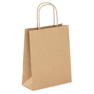 Sac papier Kraft brun POIGNEES FICELLES   26+14 x 32cm   