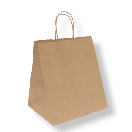 Sac Papier Kraft brun 26+20x27cm