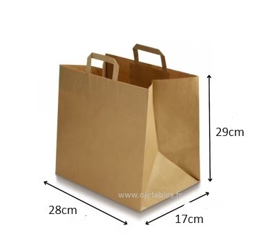Sac Papier Kraft brun 28+17x29cm  