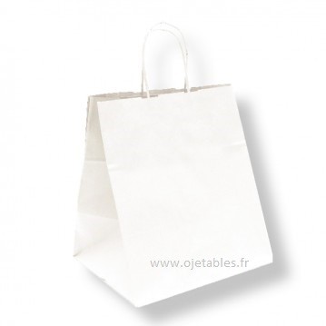 Sac Papier cabas blanc 26+20x27cm 