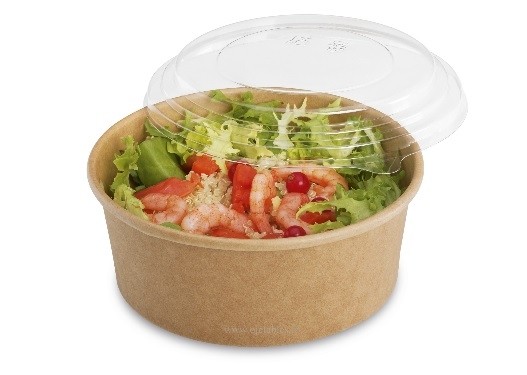 Couvercles pour bols à salade carton ''pure'' rond Ø15cm marron par 300 -  RETIF