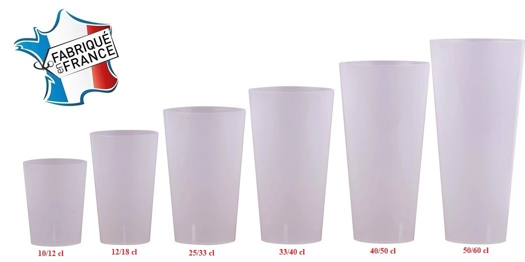 VERRE REUTILISABLE "FUNCUP" TRANSLUCIDE 40/50CL