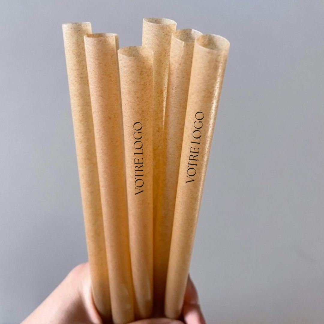 Paille personnalisée BUBBLE TEA fibres végétales Ø10x20cm 