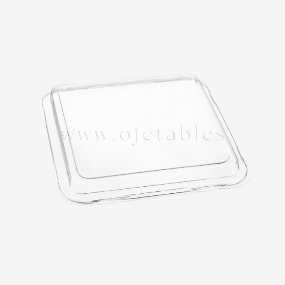 Couvercle pour assiette carrée pulpe de canne 192 mm