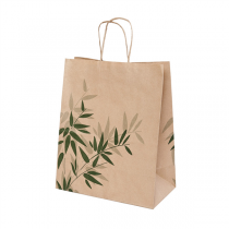 SAC SOS AVEC POIGN&Eacute;ES FEEL GREEN  80 G/M2 26+14x32 CM. MARRON KRAFT (250 UNIT&Eacute;)